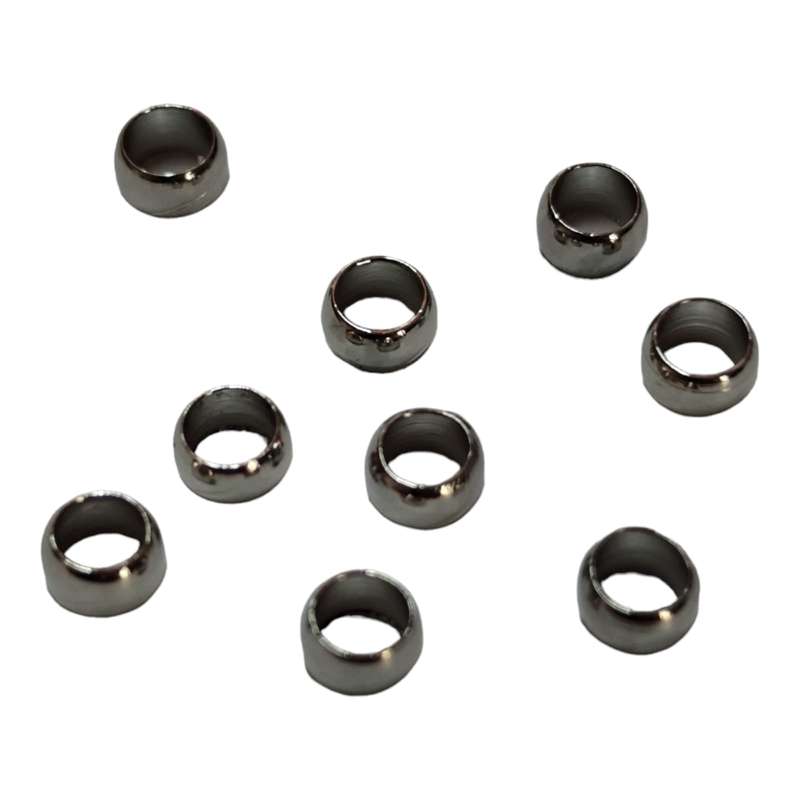 9 x Round shaped bead, stainless steel, 4mm x 3.1mm