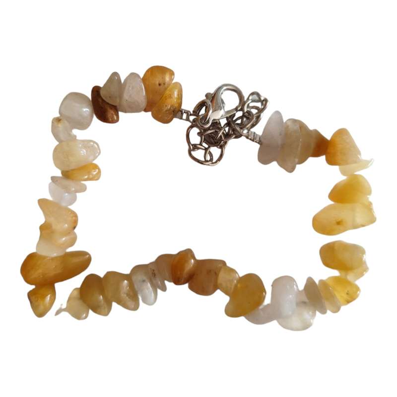 Orange agate chip bracelet, extender chain