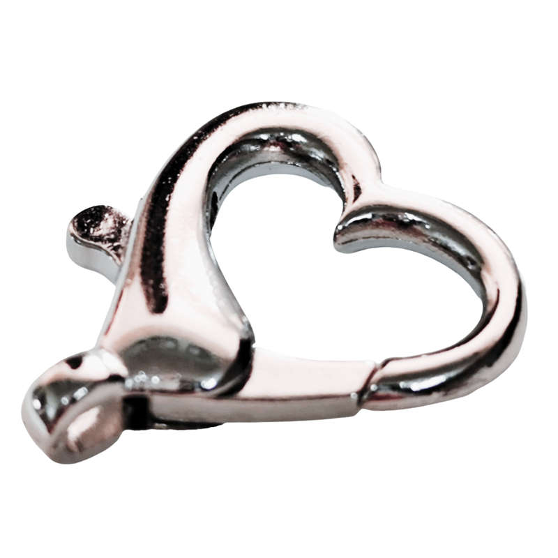 Big silver heart shaped clasp, Copper and Nickle plated, 25mm x 21mm