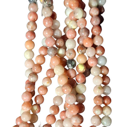 Salmon color Sunstone Bead String, 6mm, 40cm