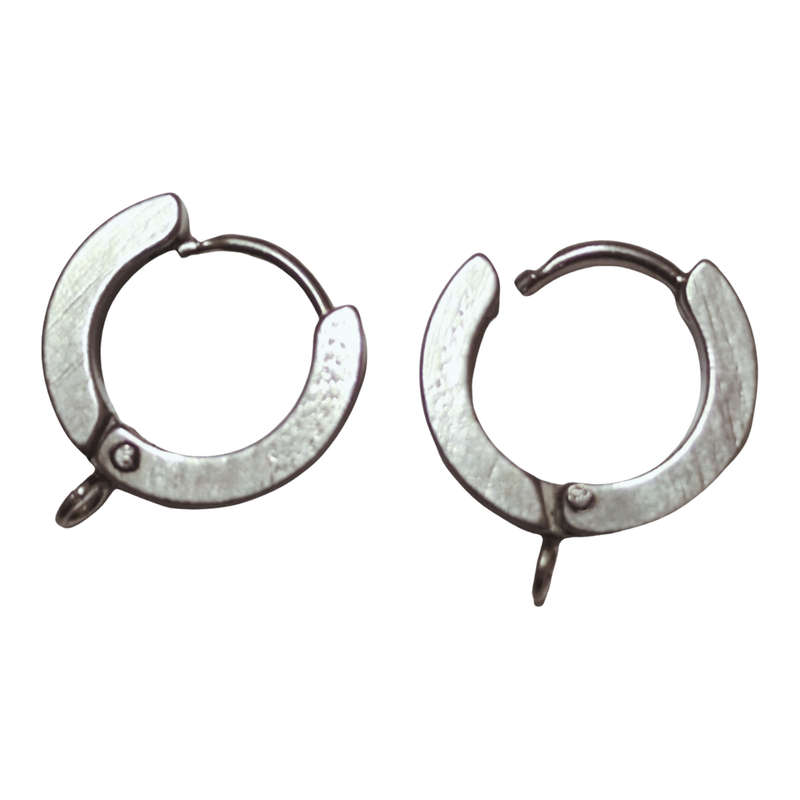 Pair of Huggie earrings, Stainless Steel, 4mm x 13mm