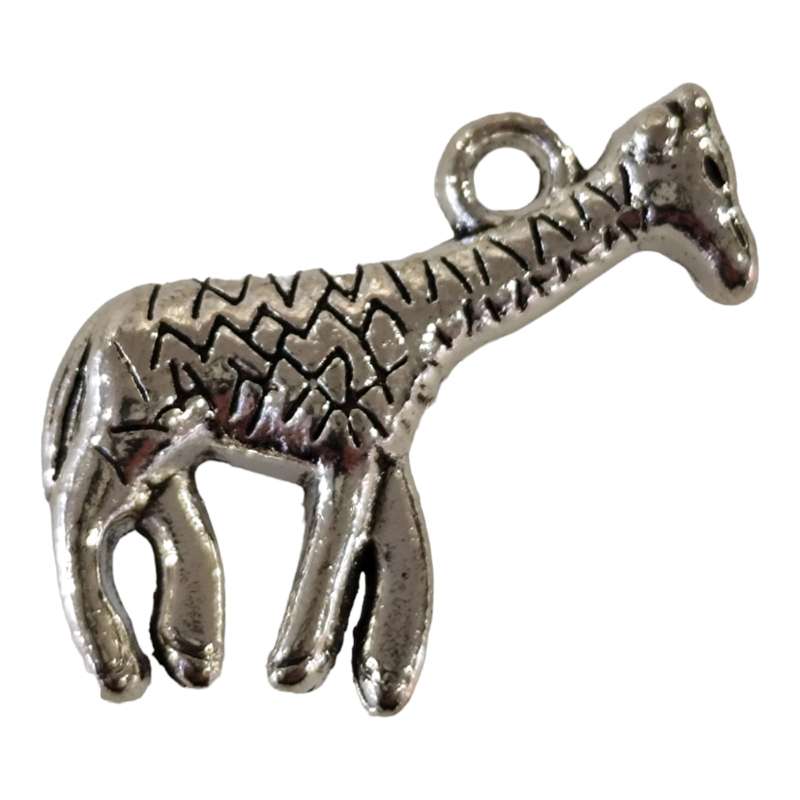 Full body giraffe charm, Base metal, 20 x 21mm