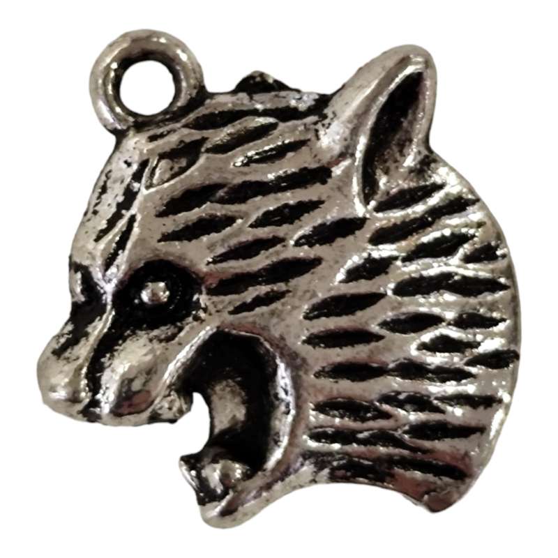 Furious Leopard charm, Base metal, 21 x 19mm