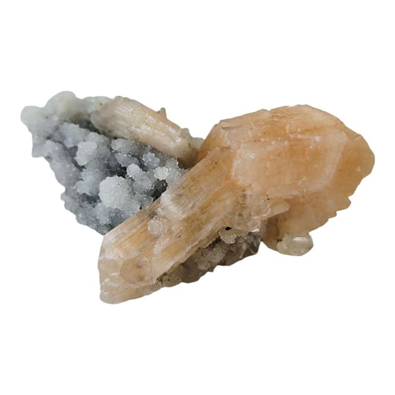 Apophylite with Stilbite, India (3.3 x 6.2 x 4cm)