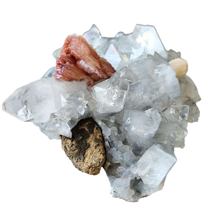 Apophylite with Stilbite, India (5.5 x 13.5 x 10cm)