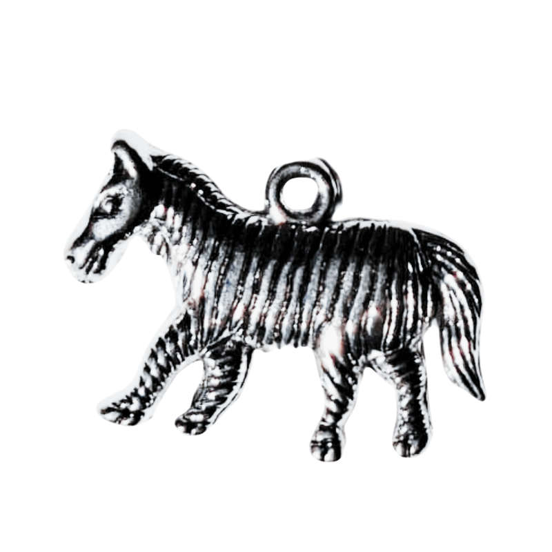 Full body Zebra charm, Base metal, 15 x 24mm