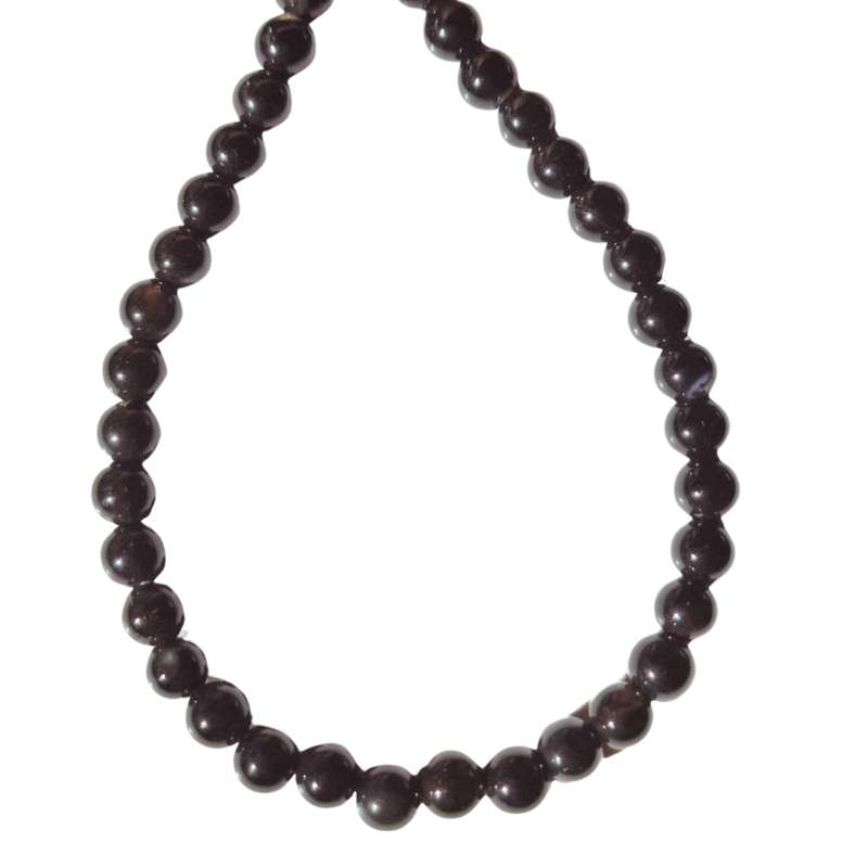 Natural black agate bead string, 6.5mm, 36cm
