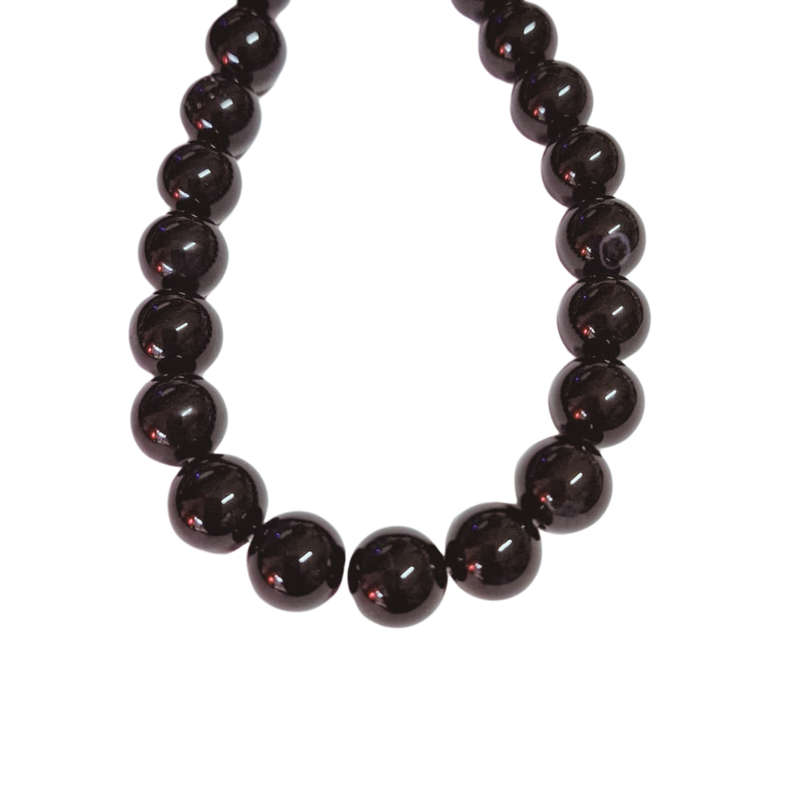 Natural black agate bead string, 10-12mm, 40cm