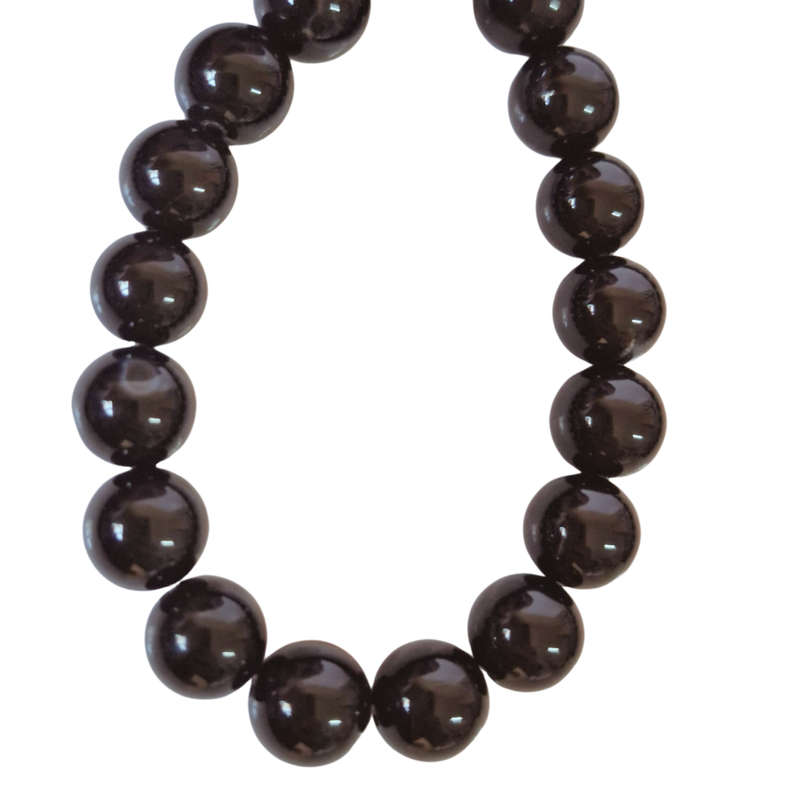Natural black agate bead string, 8-8.5mm, 40cm