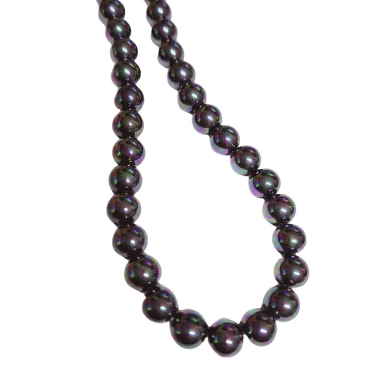 Black Shell pearl bead string, 8mm, 40cm