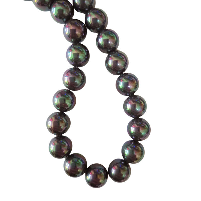 Black Shell pearl bead string, 10mm, 40cm
