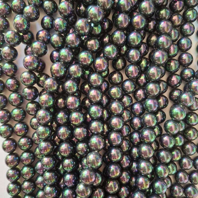 Black Shell pearl bead string, 10mm, 40cm