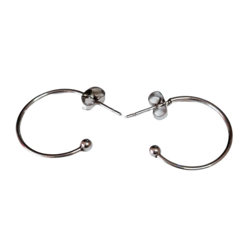 C- shaped pair of earrings, Stainless steel, 20mm