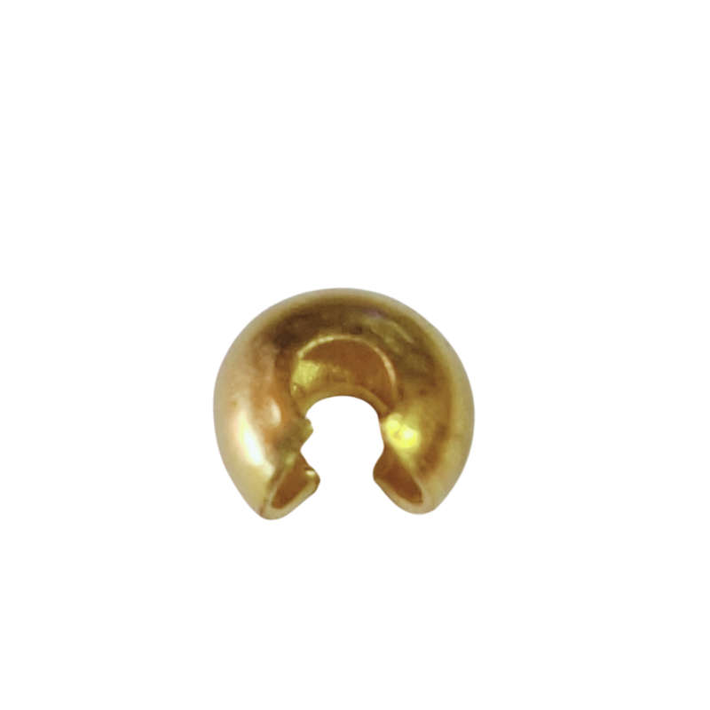 20pcs Gold crimp covers, base metal, 4mm x 3.5mm