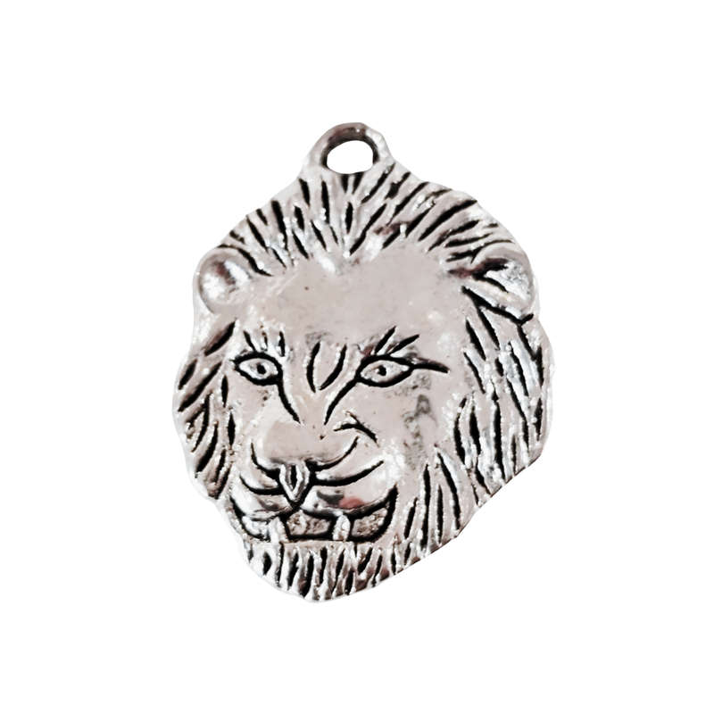 Lion head charm, Base metal, 22.5 x 17mm
