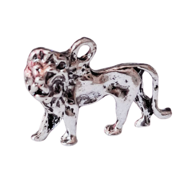 Full body Lion charm, Base metal, 17 x 29mm