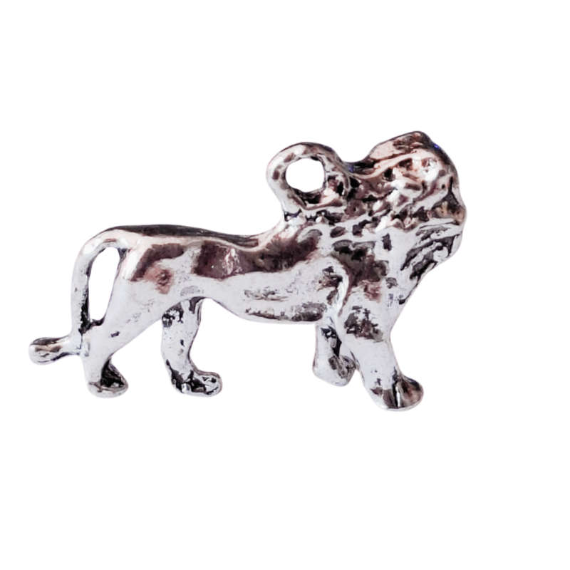 Full body Lion charm, Base metal, 17 x 29mm
