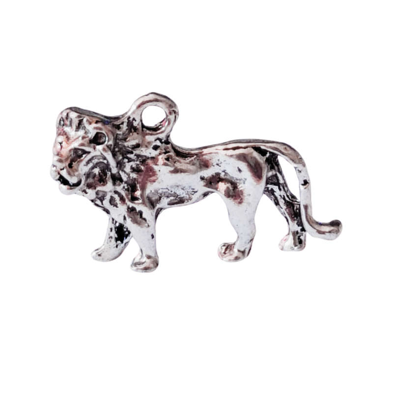 Full body Lion charm, Base metal, 17 x 29mm
