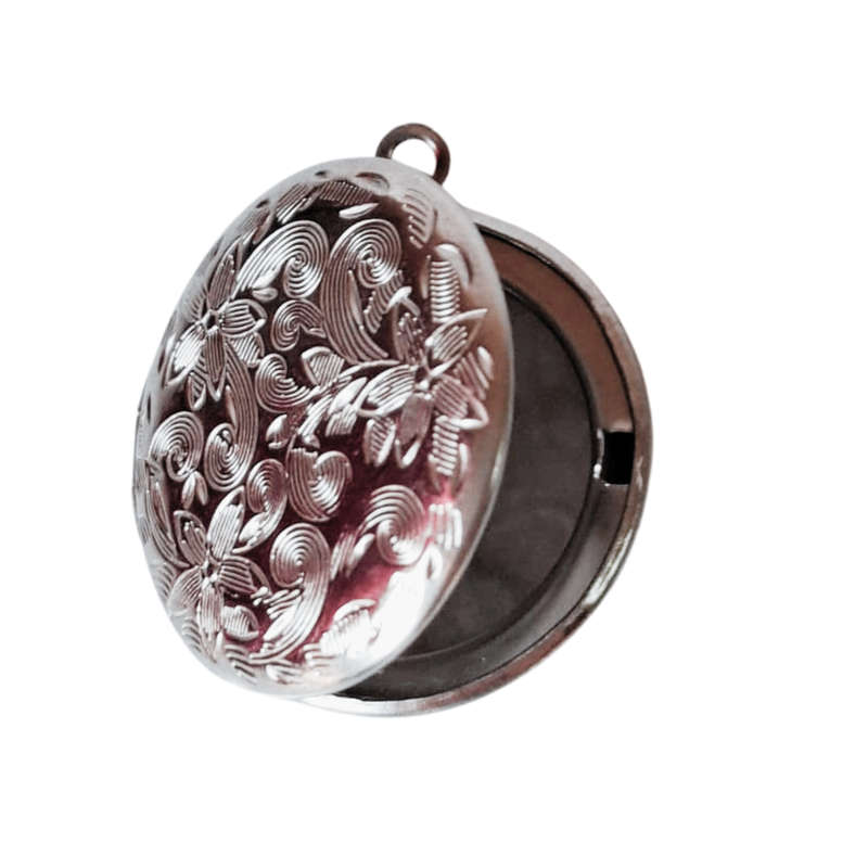 Round disk locket, Stainless steel, 27mm