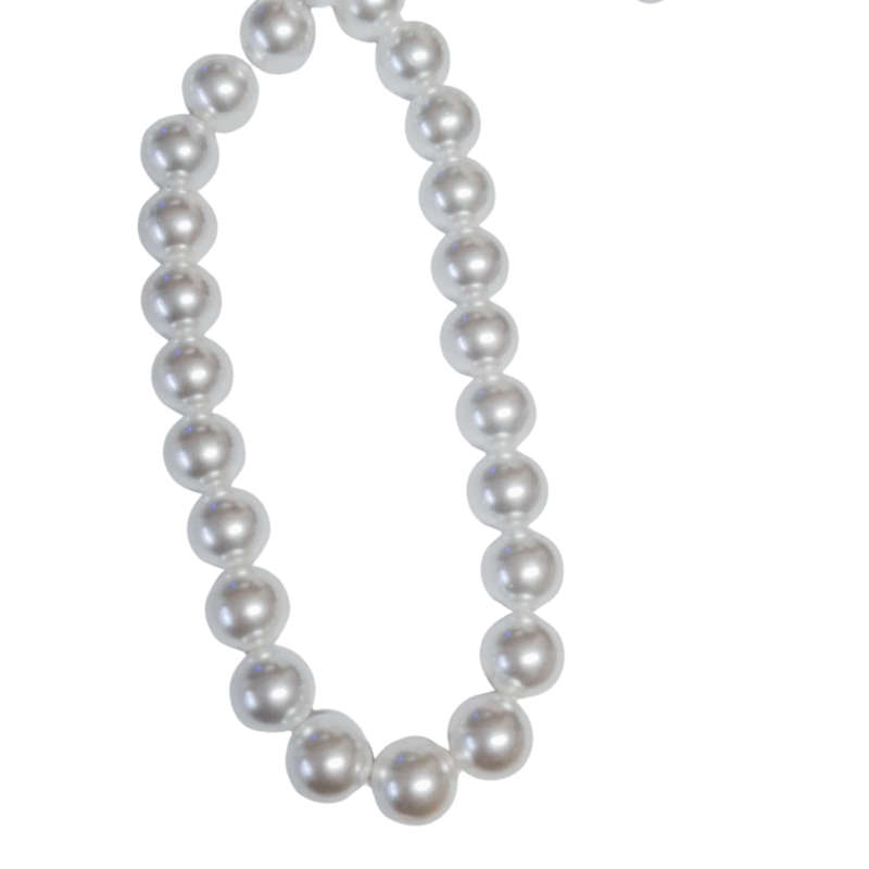 Cream Shell pearl bead string, 10.1mm, 40cm