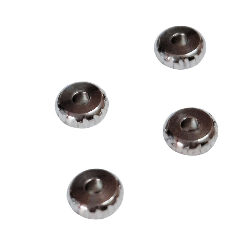 4 x Disc beads, Stainless steel, 2 x 4mm