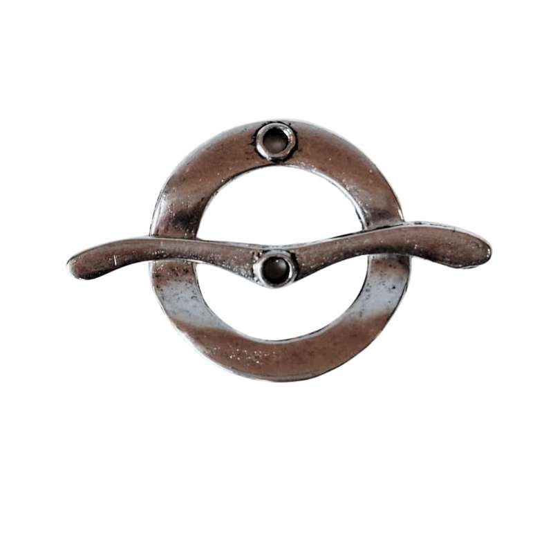 Bar and toggle clasp, Base metal, 30 x 29mm