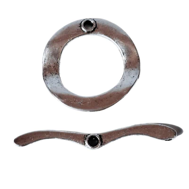 Bar and toggle clasp, Base metal, 30 x 29mm