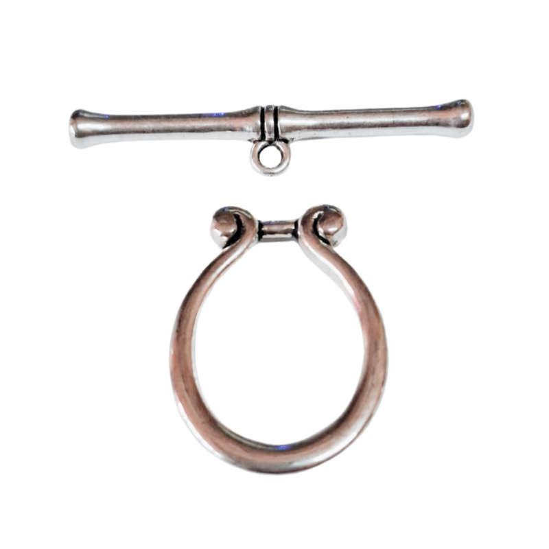 Bar and toggle clasp, Base metal, 27 x 21mm