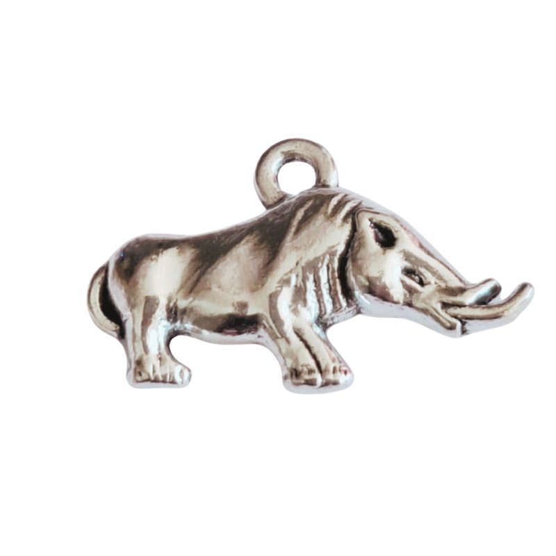 Warthog charm, Base metal, 13 x 22mm