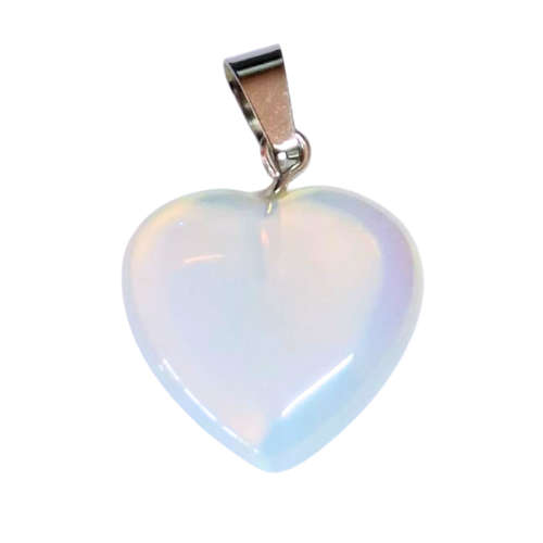 Gemstone heart pendants, assorted, 30mm