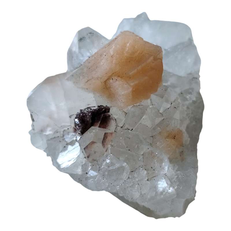 Apophylite with Stilbite, India (4.3 x 9 x 3cm)