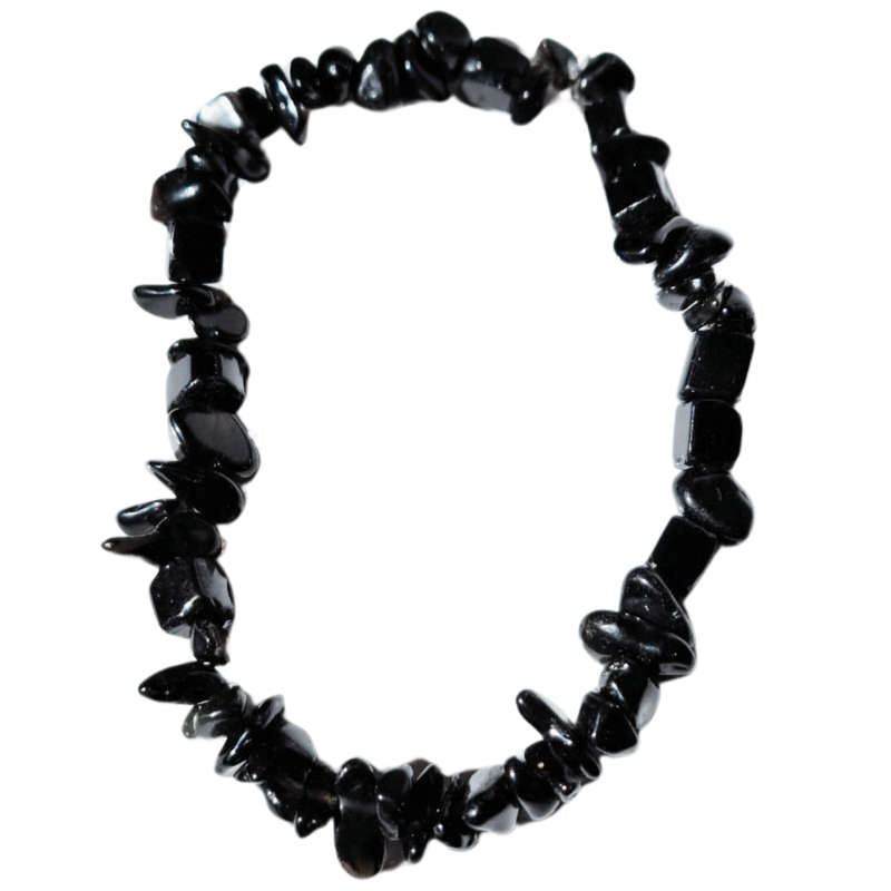 Obsidian chip bracelet, Stretchcord