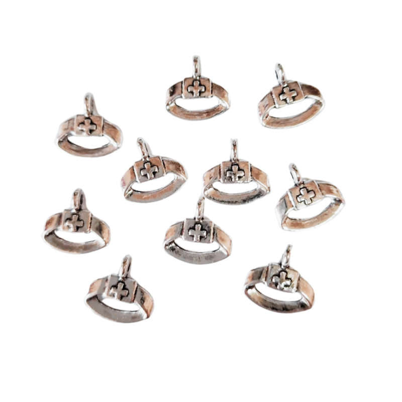 10 x Armour of God charm, belt, nickel free, 11mm