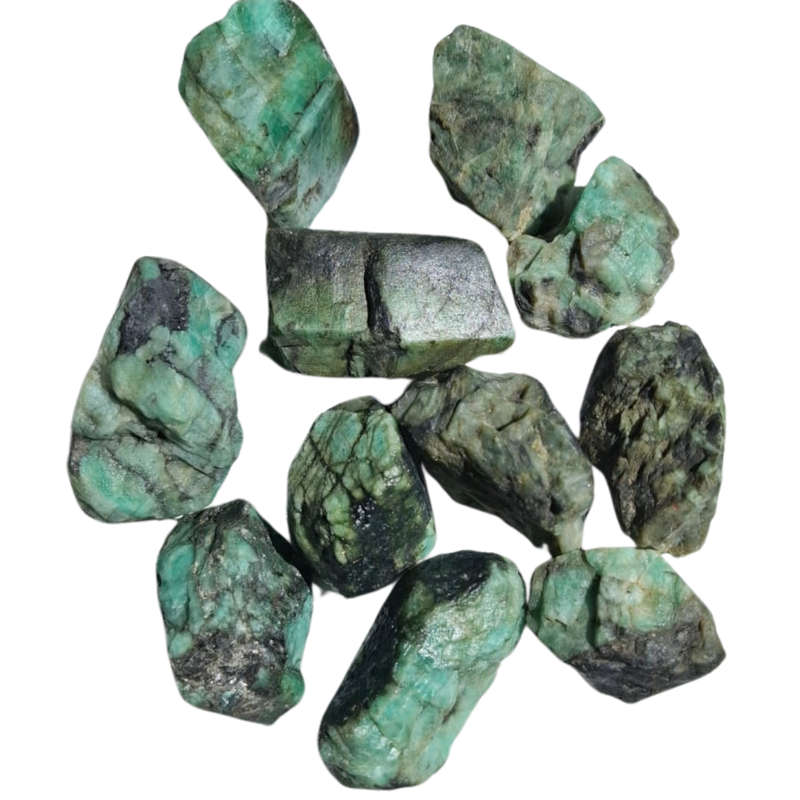 Rough Emerald with biotite mica, 2.8-5.7cm, Sandawana in Zimbabwe