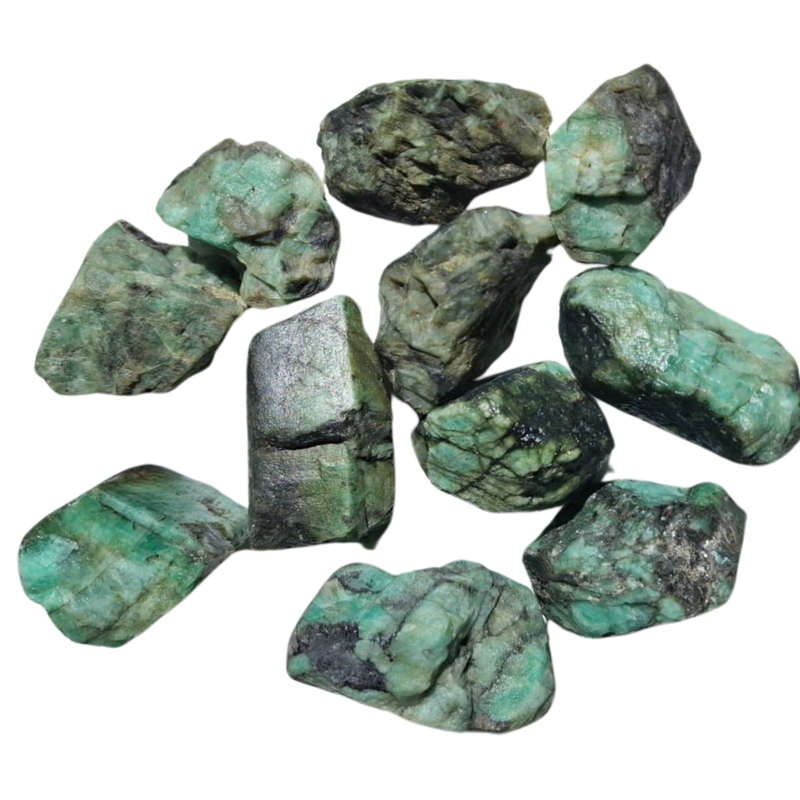 Rough Emerald with biotite mica, 2.8-5.7cm, Sandawana in Zimbabwe