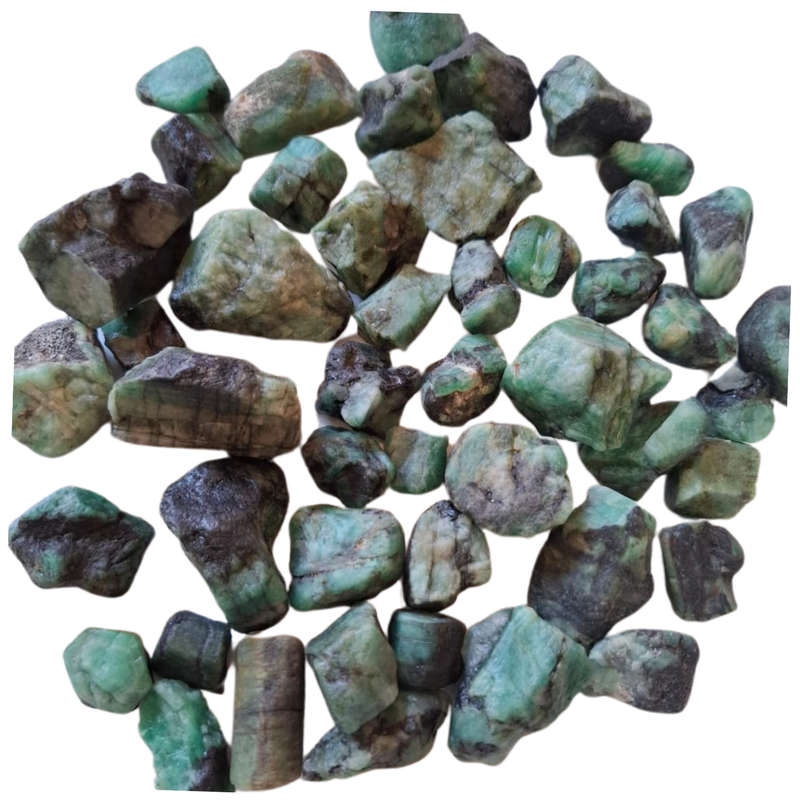 Rough Emerald with biotite mica,1.5-3.8cm, Sandawana in Zimbabwe