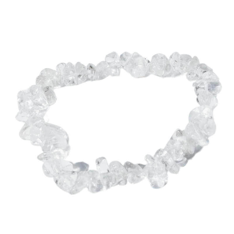 Clear quartz chip bracelet, Stretchcord