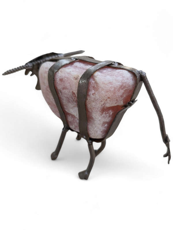 Metal and stone cow 14-16cm
