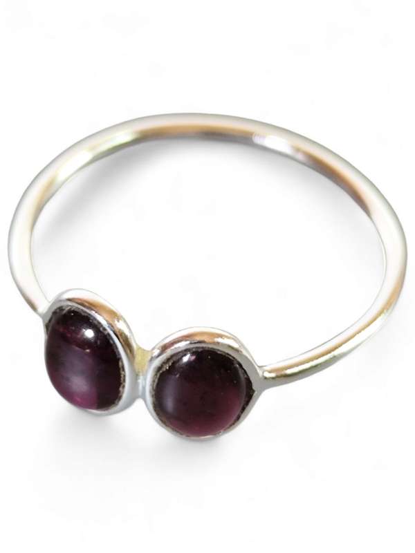 Garnet ring in 925 silver, Oval, Size 9