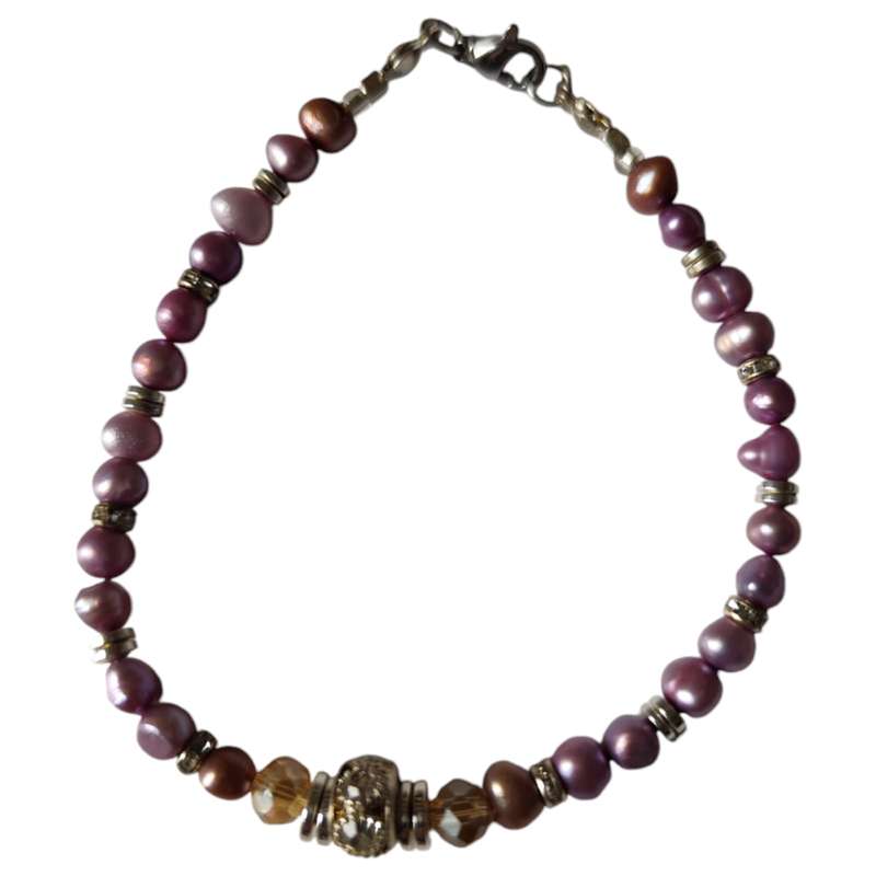 Coloured freshwater pearl bracelets, Assorted