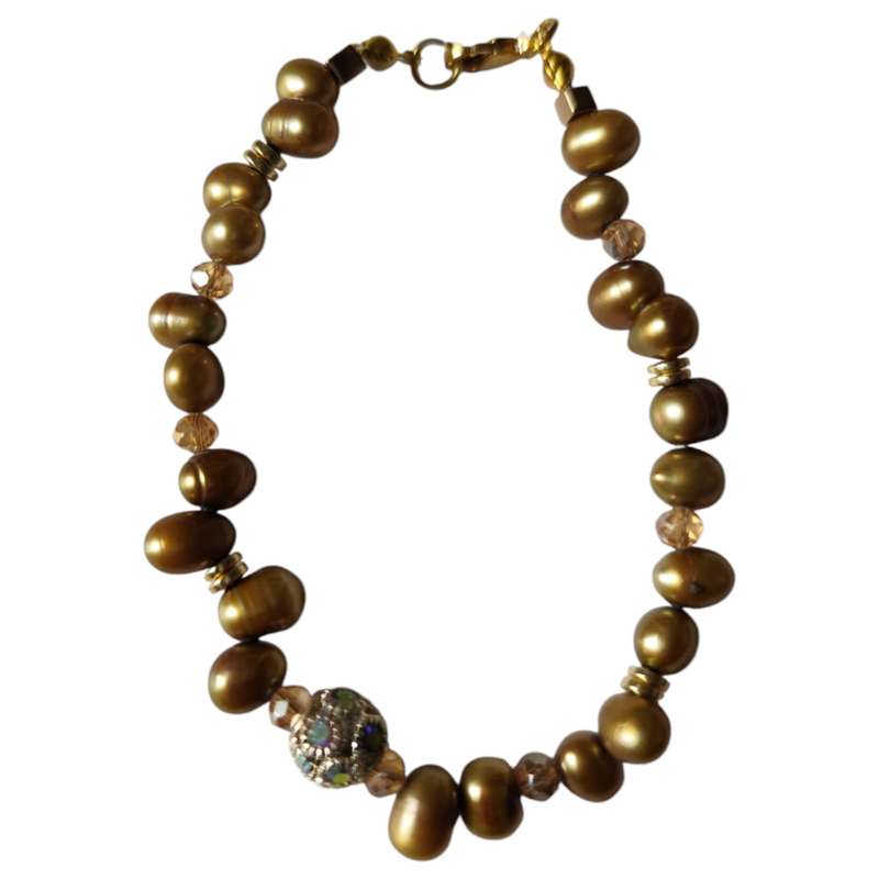 Coloured freshwater pearl bracelets, Assorted