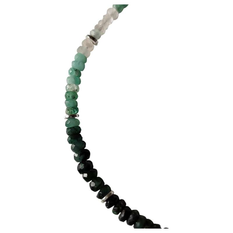 Hand faceted and sorted Columbian emerald bead Necklace