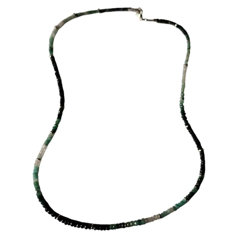 Hand faceted and sorted Columbian emerald bead Necklace