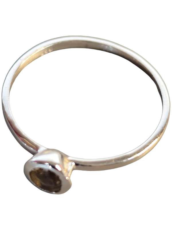Citrine ring in 925 silver, Round, size 7