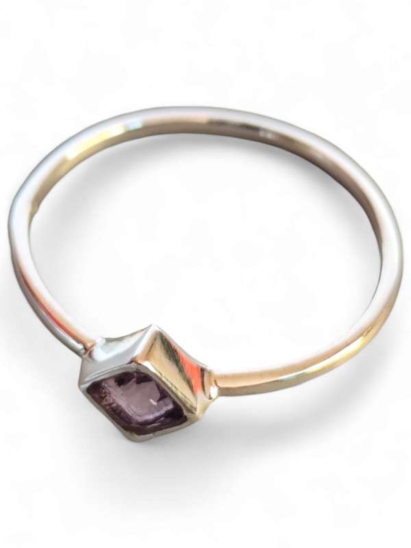 Amethyst ring in 925 silver, Square, size 9