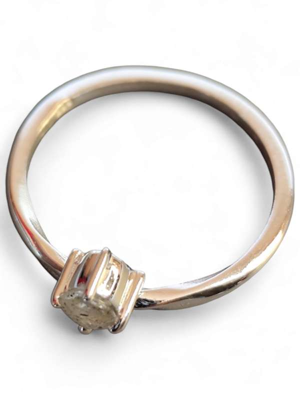 Labradorite ring in 925 silver, Round brilliant cut, size 8