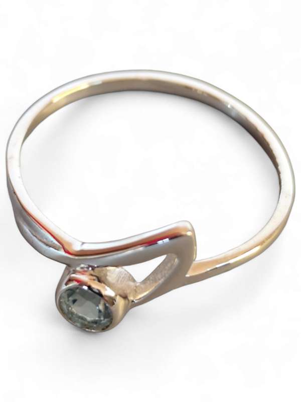 Blue Topaz ring in 925 silver, Round, size 9