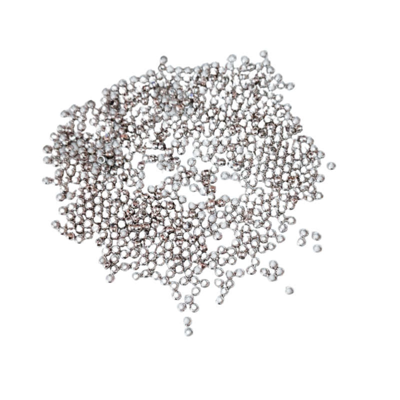 1 packet of round crimps, copper, silver coated, 2mm