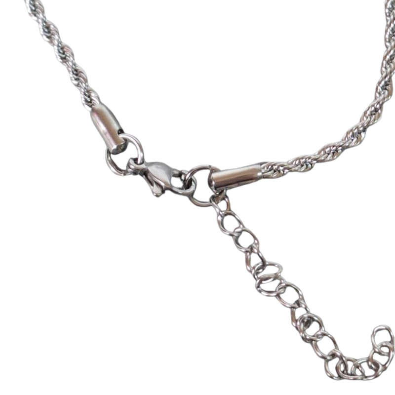 Stainless steel Rope Chain with lobster clasp, 2.2mm x 45cm