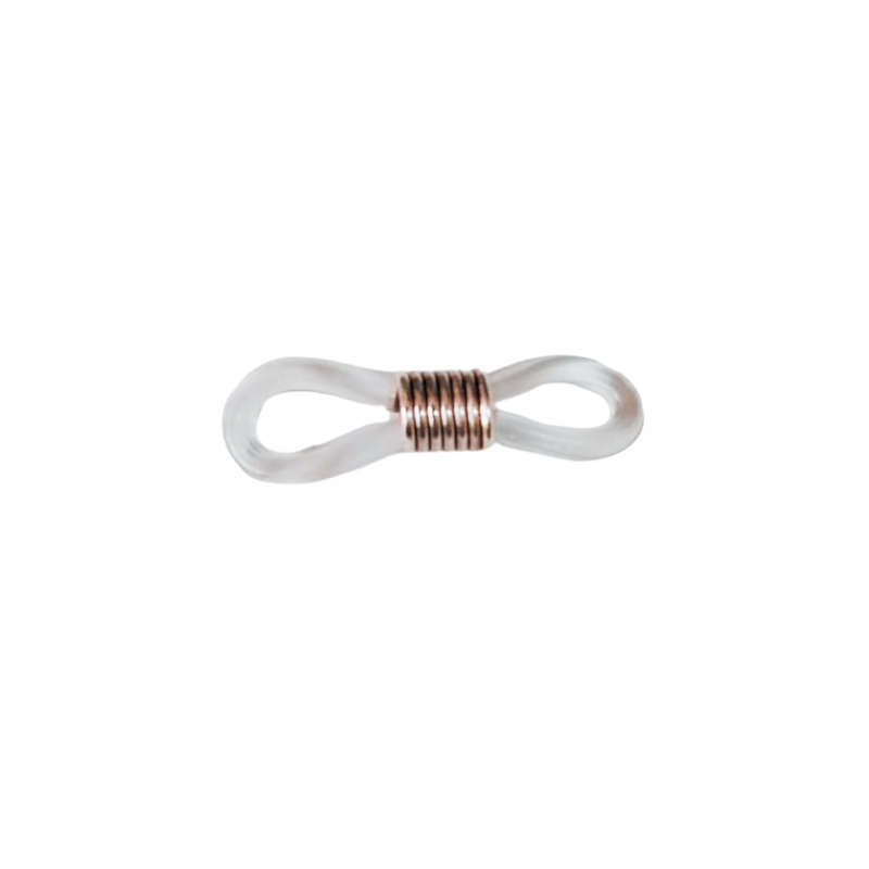 Pair of Spectacle Attachment Chain ends, rubber and base metal spring